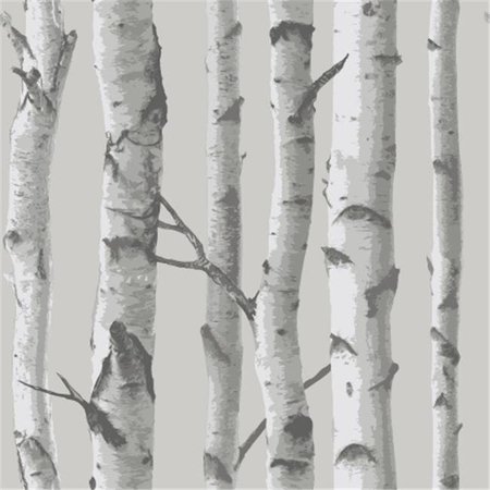 NUWALLPAPER NuWallpaper NU1694 Mountain Birch Grey Peel & Stick Wallpaper NU1694
